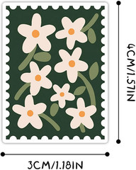 Flower Stamp Stickers,600Pcs Flower Thank You Baby Shower Stickers Waterproof La