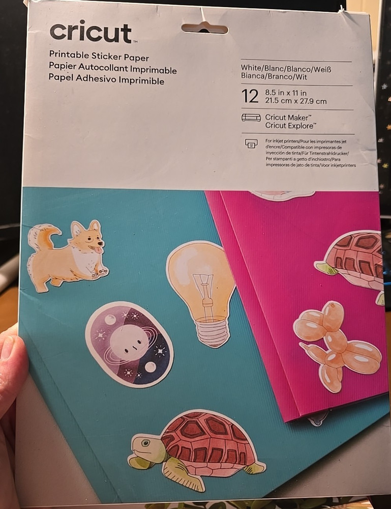 CRICUT PRINTABLE STICKER PAPER, 8.5″ X 11″, 12 Sheets NEW