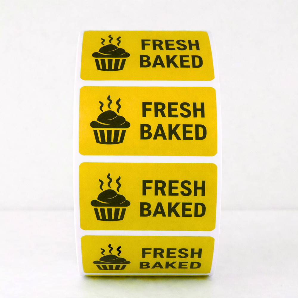 50 Fresh Baked Stickers Labels 2×1 Kraft Bakery Packaging Food Cottage Industry