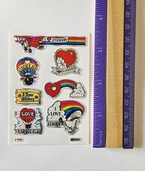 Vtg 80s Selectra I Love Stickers Unicorn Heart Balloon Prism A 2419 Vending