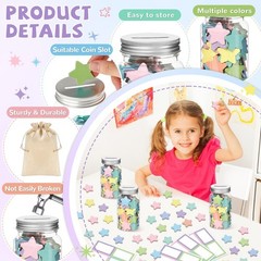 249 PCS Pastel Stars Reward Jars Kids Classroom Coin Incentive Good Behavior