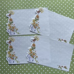 Vintage Blank Home Notecard & Garden Party Carrots Veggie Stationery Note Paper