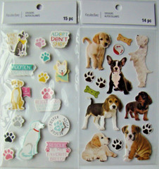 LOT OF 5 DOG Stickers NEW! Jolee’s K&Company Recollections puppy paw print bone