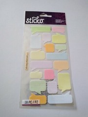Scrapbooking Stickers Sticko Gingham Caption Shapes You Fill Pink Green Yellow