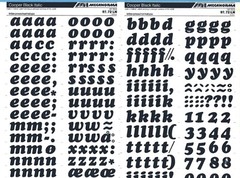MECANORMA Transfer Lettering 97.72 LN Letraset #449 COPPER BLACK IT. 19.9mm