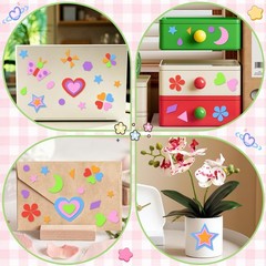 1740Pcs Foam Stickers Colorful Foam Shapes Stickers with Star Moon Heart Self…