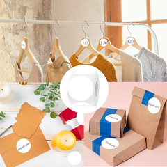 White Removable Colored Dot Stickers Labels, 1.5 Inch Circle Stickers, Waterproo