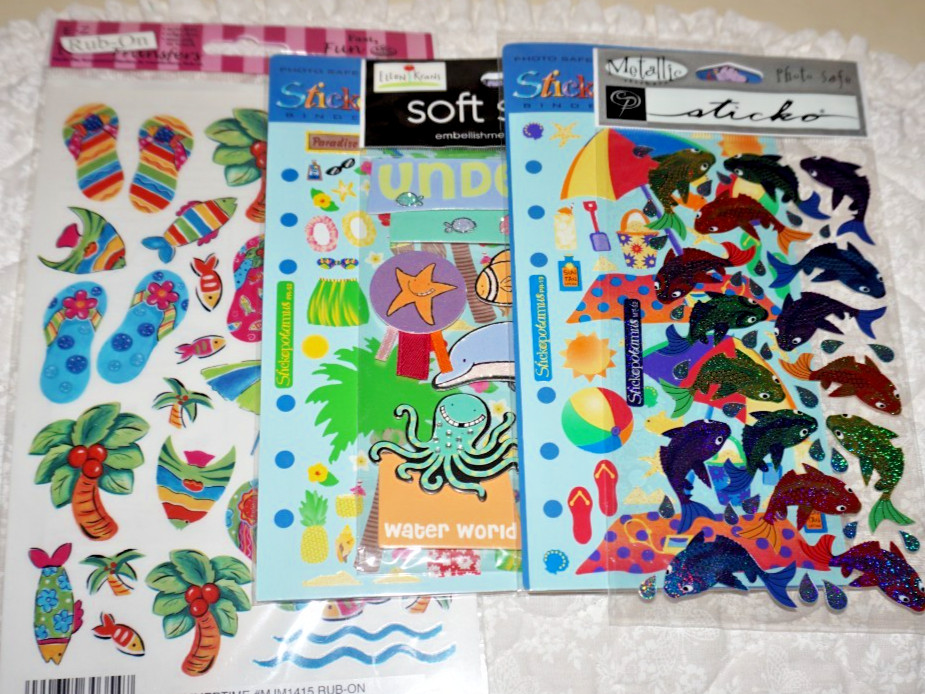 5 New Sheets Stickers: Paradise, Under the Sea, Metallic Fish, and Summertime