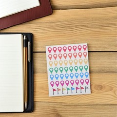 336 Pcs Self Adhesive Label Sticker Color Positioning Stickers Geographical