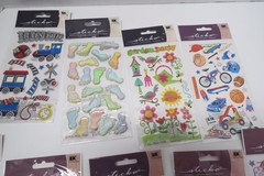 Lot of 9 Packages of Sticko Stickers, NIP, Boys Toys, Lady Bugs, Garden Party +