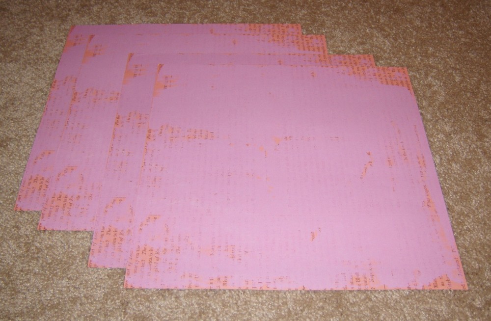 Daisy D’s Vintage Single Sided Scrapbook Paper(4) ~ Letterpress Wash..Raspberry