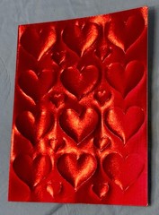 Vintage 1994 Gibson Solid Red Metallic Heart Stickers ~ 1 Sheet/20 Hearts