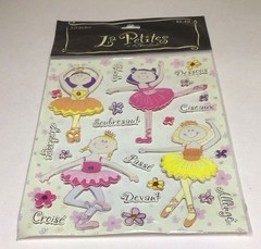 Paper Studio La Petites Ballet Ballerina 3D 3 D Stickers Set Of 2 Packs Sealed