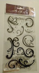 2011 Sticko 8 Dainty Black Flourish Stickers NIP
