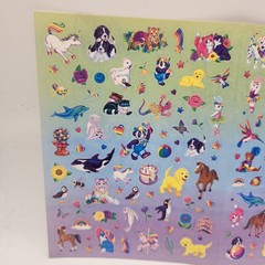 Vintage Lisa Frank Sticker Sheet Small Stickers Horses Dogs Unicorns 1990s
