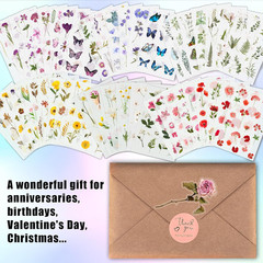 Flower Stickers for Scrapbooking(590 Pieces, 48 Sheets),Decorative Floral Sticke