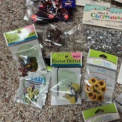 Eyelet Outlet and Brads/ Mini Charms/ Wooden Numbers for Crafts New