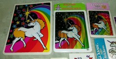 Vintage 80s BJ Decal Specialties Unicorn Sticker Lot Prism Vinyl Foil Rainbow