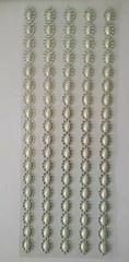 CraftbuddyUS 5 Oval with Pearl Self Adhesive Rhinestone Stripes,Color-CLEAR