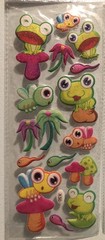Bulk Lot 4 Kawaii Animals Puffy Glitter Stickers Sheet Scrapbooking
