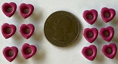 MEDIUM ROSE PINK HEART￼ EYELET(12pcs)3/16” Card Making•Scrapbooking