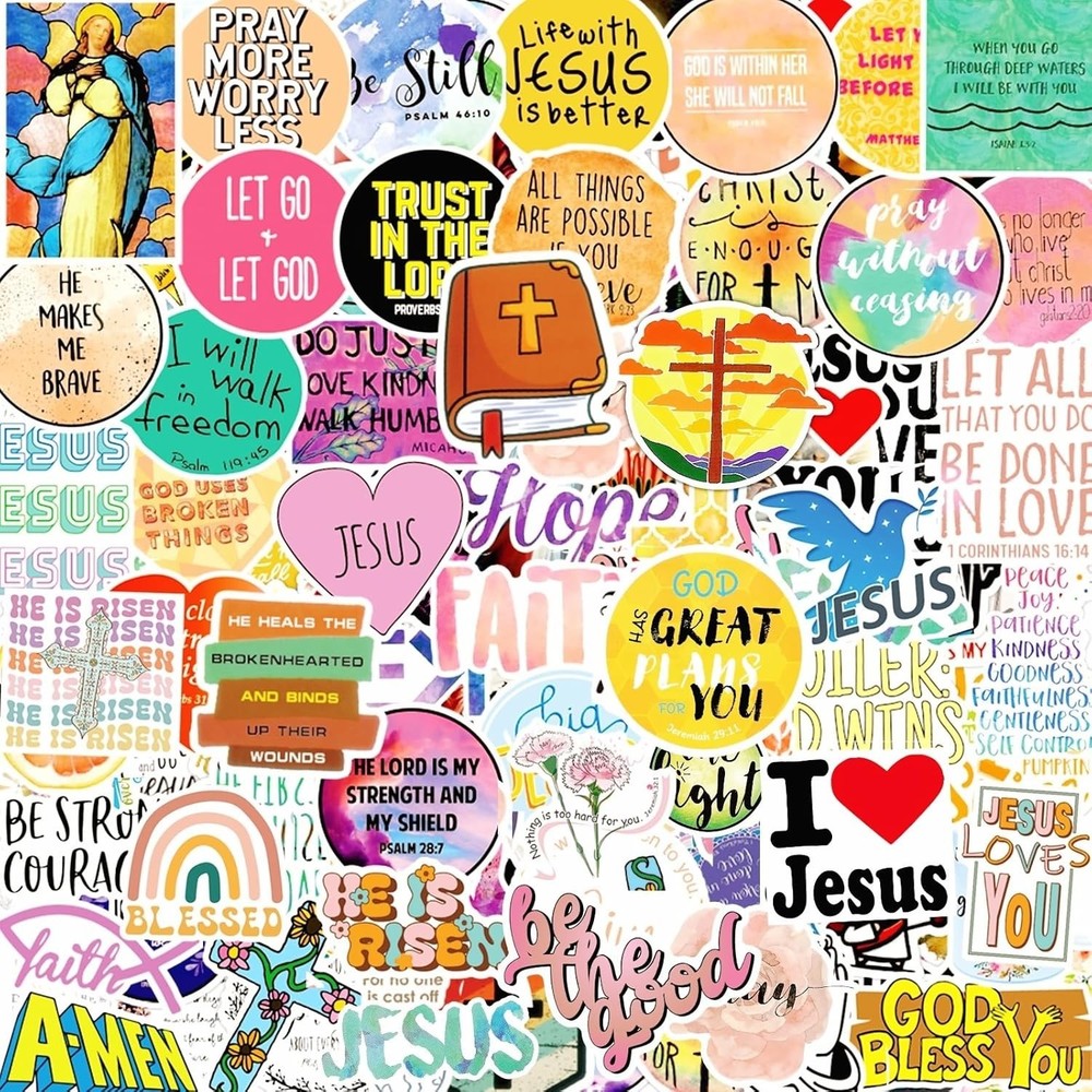120 Christian Inspirational Stickers Diverse Bible Verse Collection