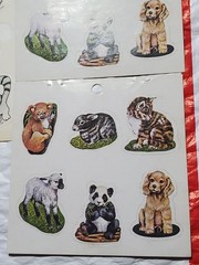 24 Mix Lot Rare Vtg Orig Cat Dog Stickers 1983 Hallmark Panda Koala Rabbit Sheep
