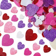 180 Pcs Valentine Foam Heart Stickers Red, Pink, Rose, White and Purple