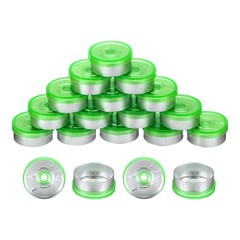 20mm Caps 100PCS Burr-Free Top Caps, Green/Silver