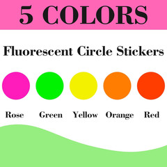 1400 PCS Fluorescent Dot Stickers 3/4″ Color Coding Labels 5 Neon Colors