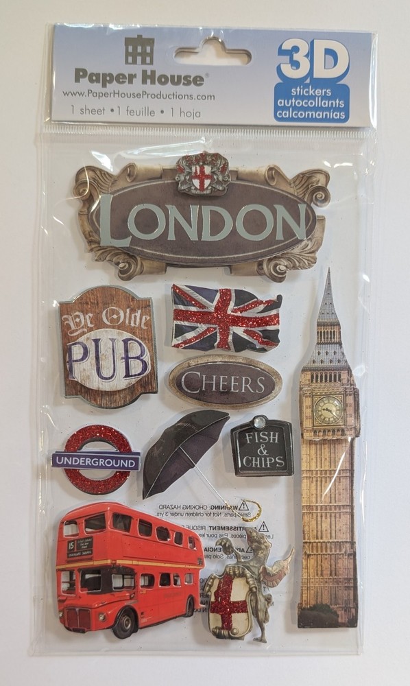London England Travel 3D Scrapbooking Stickers By Paper House