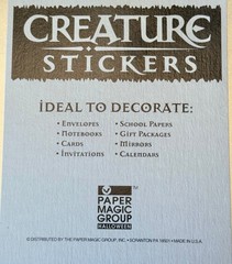 Vintage Paper Magic Group 9 Different Halloween Creature Stickers ~ 1 Sheet
