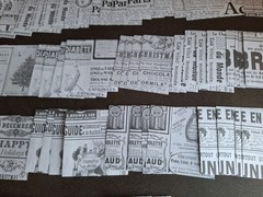 100pc Black & White Retro French Newspaper Ads 3 1/4 X 3 1/4 Scrapbook Papers