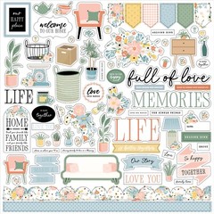 (1) 12×12 Sheet of Echo Park Paper OUR HAPPY PLACE Scrapbook Element Stickers