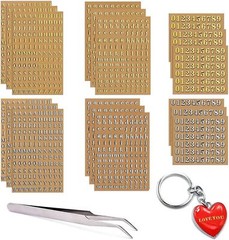 Small Letter Stickers for Resin,Mini Gold/Silver Letter Stickers Meta ,18 Sheets
