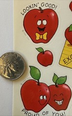 GOOD LOOKING APPLE Stickers (13pc)Hallmark•Vintage 1983 •Reward•Card Making•