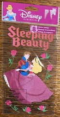 RARE Disney Sleeping Beauty Dancing W/ Prince Dress Flowers Princess 3D Stickers