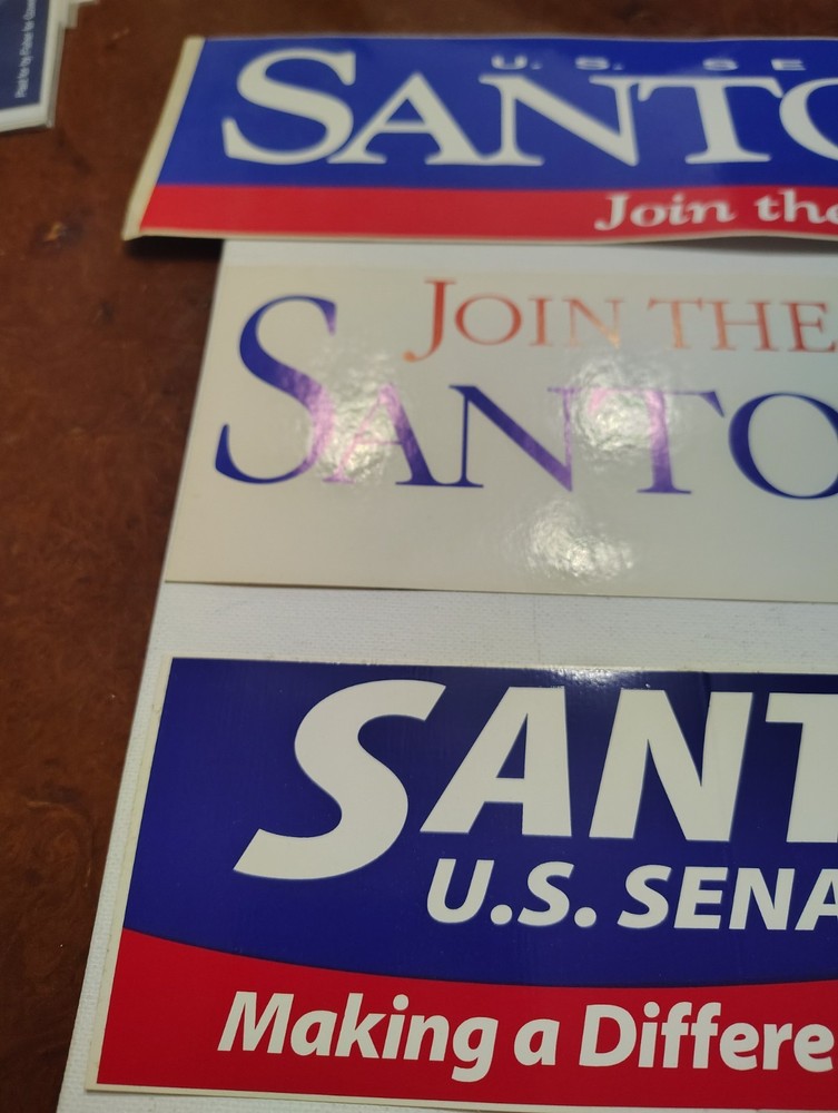 Lot Of 4 Rick Santorum Bumper Stickers. Original unused NOS