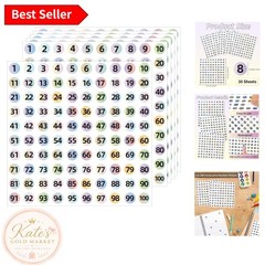Consecutive Number Labels 1-100 – 3000 Vinyl Stickers for Indoor/Outdoor Use