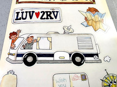 Sandylion RVing On The Road Clear Stickers 2003 Vintage Scrapbook Craft NOS