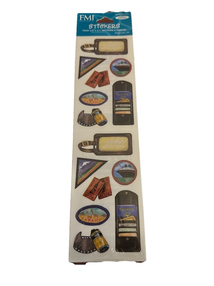 New FMI Travel Stickers – Passport Cruise Safari Destination Adventure 2 Sheets