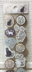 LAST NB Prier Sicker Animal Calico Persian Cat Kitty Kitten Flower MADE IN JAPAN