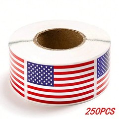 250Pcs USA American Flag Stickers Patriotic Decals for Scrapbooking & Crafts