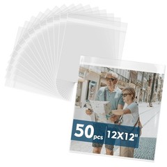 Clear Sleeves Storage Bags 12-11/16 x 12-3/8 Inch 50 PCS Acid-Free For Art