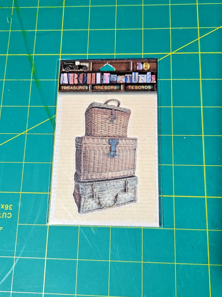 ArchiTextures Treasures Stacked Wicker Trunk DISCONTINUED Sticker Embellishment