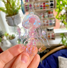 NIP Super Sparkly Prismatic Jelly Fish Stickers for Junk Journaling: You Choose!