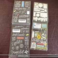 Mambi Chips Vacation or Kodak Fishing, Travel, Adventure Scrapbook Stickers NWT