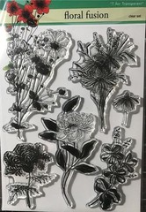 New Penny Black Rubber Stamp Set Spring FLORAL FUSION flower clear free USA ship