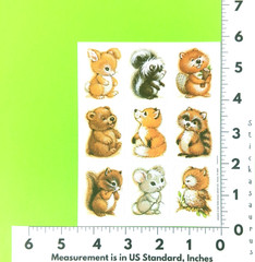 Vintage Eureka Furry Friends Woodland Animals Sticker Sheet Retired