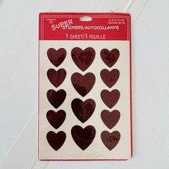 Lot 6 Heart Stickers Valentines Day Love Sweethearts Rub On Transfers NEW